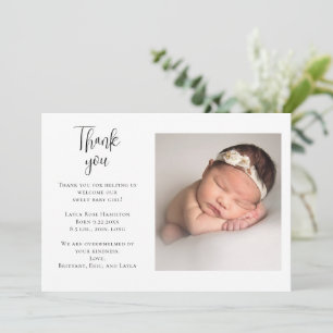 Handgeschriebene Foto-Baby-Shower-Dankeschön-Karte Dankeskarte
