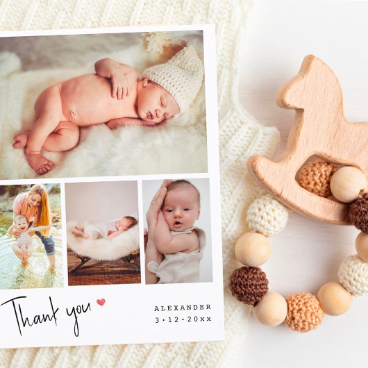 Handgeschriebene Foto Collage Baby Shower Vielen D Postkarte