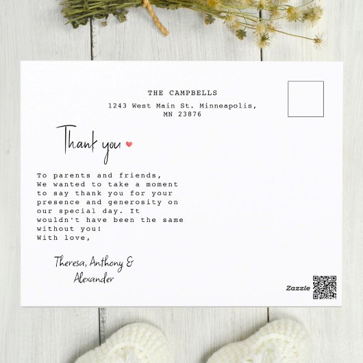 Handgeschriebene Foto Collage Baby Shower Vielen D Postkarte