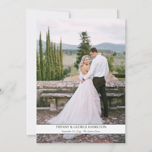 Handgeschriebene Foto Collage Wedding Dankeskarte (Rückseite)