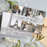 Handgeschriebene FotoCollage Save the Date grau<br><div class="desc">Wählen Sie die besten Bilder aus Ihrem Verlobung-Shooting oder Ihre Lieblingsfotos von Ihnen beiden für dieses perfekte Save the Date. Save the Date sind die Wörter handgeschrieben, um der Karte ein persönliches Gefühl zu geben. Die Vorderseite hat 6 Bilder und die Rückseite hat ein großes Bild mit einem weißen Filter...</div>