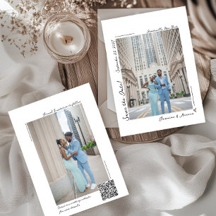 Handgeschriebene Fotografie Save-the-Date-Karte Einladung