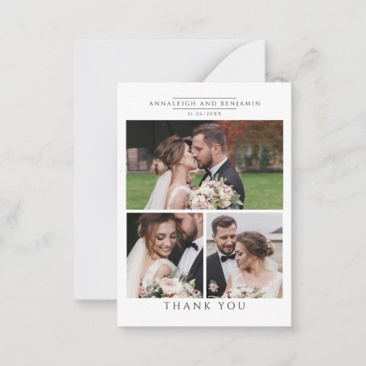 Handgeschriebene Fotos für Hochzeiten - Danke Mitteilungskarte (Vorderseite)