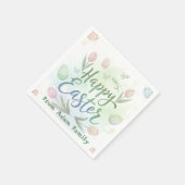 Handgeschriebene Frohe Ostern Wasserfarbe Serviette (Ecke)