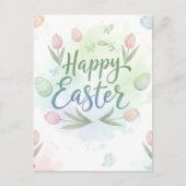 Handgeschriebene Frohe Ostern Wasserfarben-Grußkar Postkarte (Vorderseite)