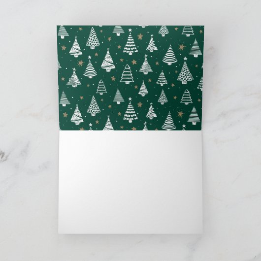 Handgeschriebene Frohe Weihnachten Grüne Fotocolla (Innenseite)