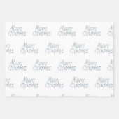 Handgeschriebene frohe Weihnachten in Grau Geschenkpapier Set (Vorderseite 3)