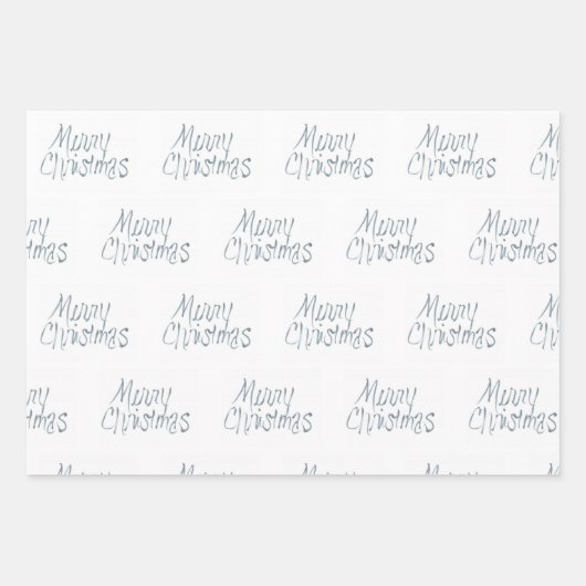 Handgeschriebene frohe Weihnachten in Grau Geschenkpapier Set (Vorderseite 3)