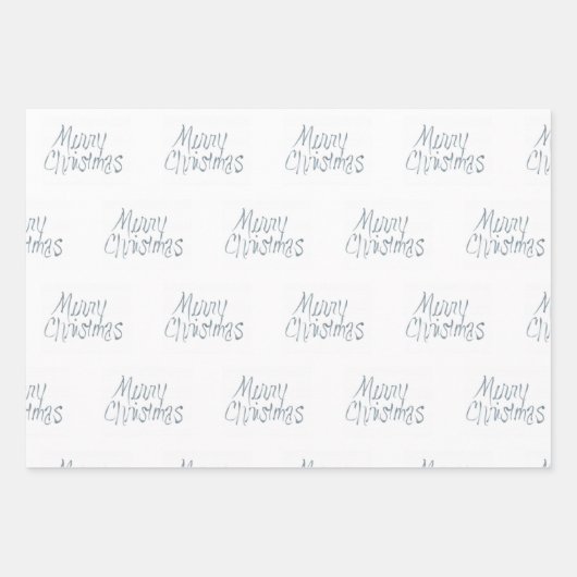 Handgeschriebene frohe Weihnachten in Grau Geschenkpapier Set (Vorderseite 2)