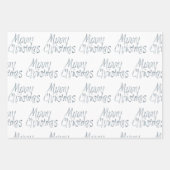 Handgeschriebene frohe Weihnachten in Grau Geschenkpapier Set (Vorderseite)