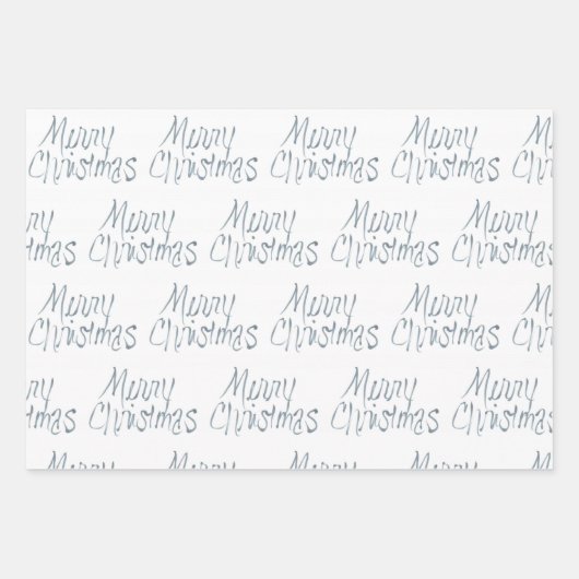 Handgeschriebene frohe Weihnachten in Grau Geschenkpapier Set (Vorderseite)