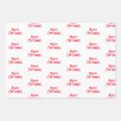 Handgeschriebene frohe Weihnachten in Rot Geschenkpapier Set (Vorderseite 2)