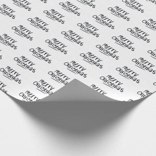 Handgeschriebene frohe Weihnachten in Schwarz Geschenkpapier (Ecke)