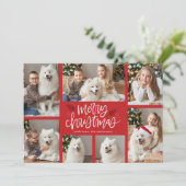 Handgeschriebene frohe Weihnachten Rot 7 Foto Coll (Stehend Vorderseite)