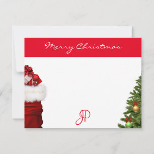 Handgeschriebene Frohe Weihnachten Text-Monogramm- Mitteilungskarte