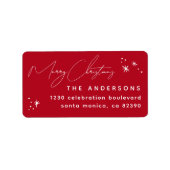 Handgeschriebene frohe Weihnachtsfamilie Rücksende Adressaufkleber (Vorne)