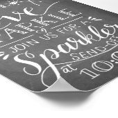 Handgeschriebene Gelassen Liebe Sparkle Sparkler S Poster (Ecke)