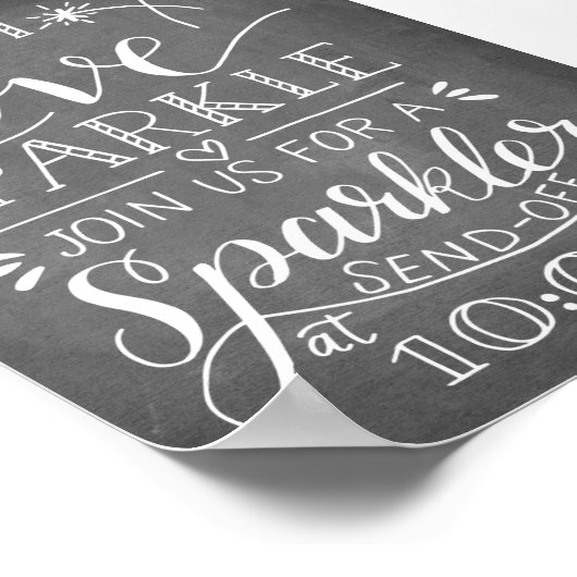 Handgeschriebene Gelassen Liebe Sparkle Sparkler S Poster (Ecke)