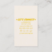 Handgeschriebene, gelb Gezeichnet Retro Floral Ein Visitenkarte (Rückseite)