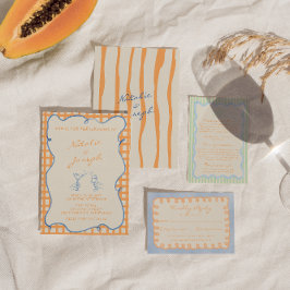 Handgeschriebene gemalte, farbenfrohe Hochzeit Einladung