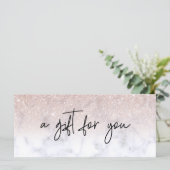 Handgeschriebene Geschenkgutscheine-Rose Gold (Stehend Vorderseite)