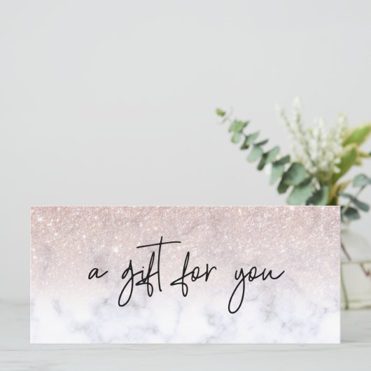 Handgeschriebene Geschenkgutscheine-Rose Gold (Stehend Vorderseite)