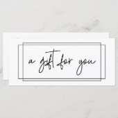 Handgeschriebene Geschenkzertifikatsfelder Moderne (Vorne/Hinten)