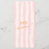 Handgeschriebene gestrichene farbenfrohe Pinstripe Menükarte (Rückseite)