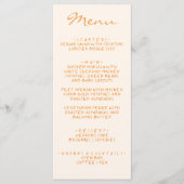 Handgeschriebene gestrichene farbenfrohe Pinstripe Menükarte (Vorderseite)
