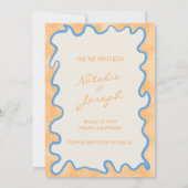 Handgeschriebene gestrichene Retro Whimsical Funky Save The Date (Rückseite)