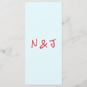 Handgeschriebene Gezeichnet Blue Red Retro Quirky  Menükarte (Rückseite)