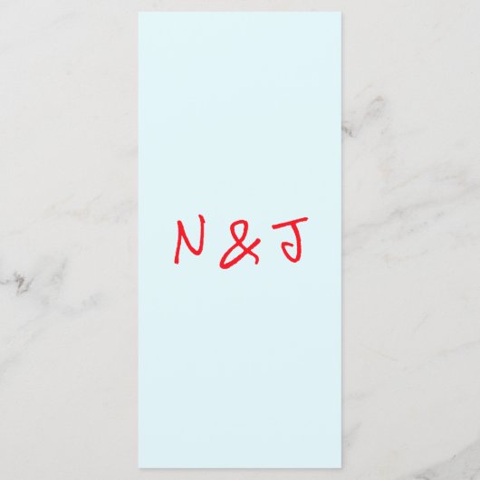 Handgeschriebene Gezeichnet Blue Red Retro Quirky Menükarte (Rückseite)