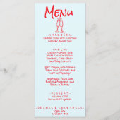 Handgeschriebene Gezeichnet Blue Red Retro Quirky  Menükarte (Vorderseite)