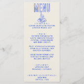 Handgeschriebene Gezeichnet Blue Retro Quirky Fun Menükarte (Vorderseite)