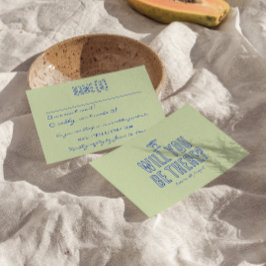 Handgeschriebene Gezeichnet bunt Retro Funky Weddi RSVP Karte