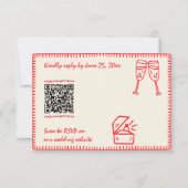 Handgeschriebene Gezeichnet einzigartige QR-Hochze RSVP Karte (Vorderseite)