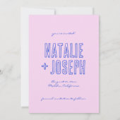 Handgeschriebene Gezeichnet farbenfrohe Retro Einz Save The Date (Rückseite)