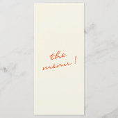 Handgeschriebene, Gezeichnet gemalte, eigenartige Menükarte (Rückseite)