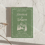 Handgeschriebene, Gezeichnet Hochzeit von Green Cr Save The Date