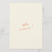 Handgeschriebene, Gezeichnet Painted Unique Funky Menükarte (Rückseite)