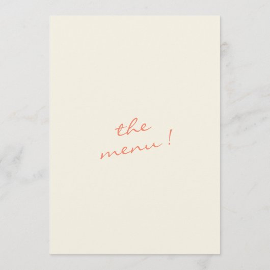 Handgeschriebene, Gezeichnet Painted Unique Funky Menükarte (Rückseite)