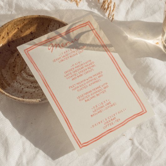 Handgeschriebene, Gezeichnet Painted Unique Funky Menükarte