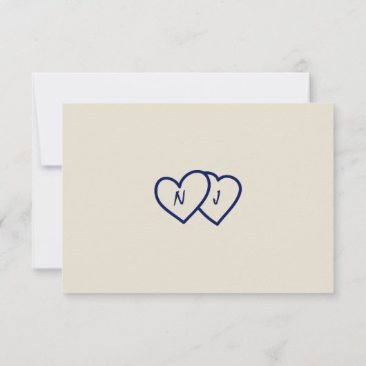 Handgeschriebene Gezeichnet Retro-Einzigartige Mod RSVP Karte (Rückseite)