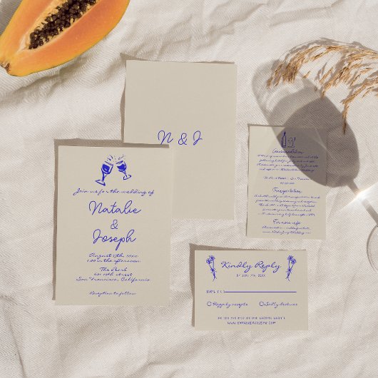 Handgeschriebene Gezeichnet Retro Fun Einzigartige Einladung