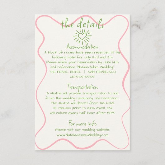 Handgeschriebene Gezeichnet Retro Funky Wedding De Begleitkarte (Vorderseite)