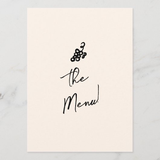 Handgeschriebene Gezeichnet Retro-Quirky-Einzigart Menükarte (Rückseite)