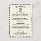 Handgeschriebene Gezeichnet Retro-Quirky-Hochzeits Begleitkarte (Vorderseite)