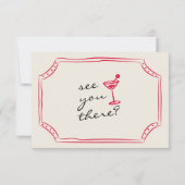 Handgeschriebene Gezeichnet Retro Whimsical Fun We RSVP Karte (Rückseite)