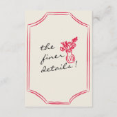 Handgeschriebene, Gezeichnet retro Whimsical Weddi Begleitkarte (Rückseite)