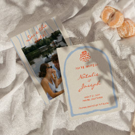 Handgeschriebene, Gezeichnet Retro Whimsical Weddi Save The Date